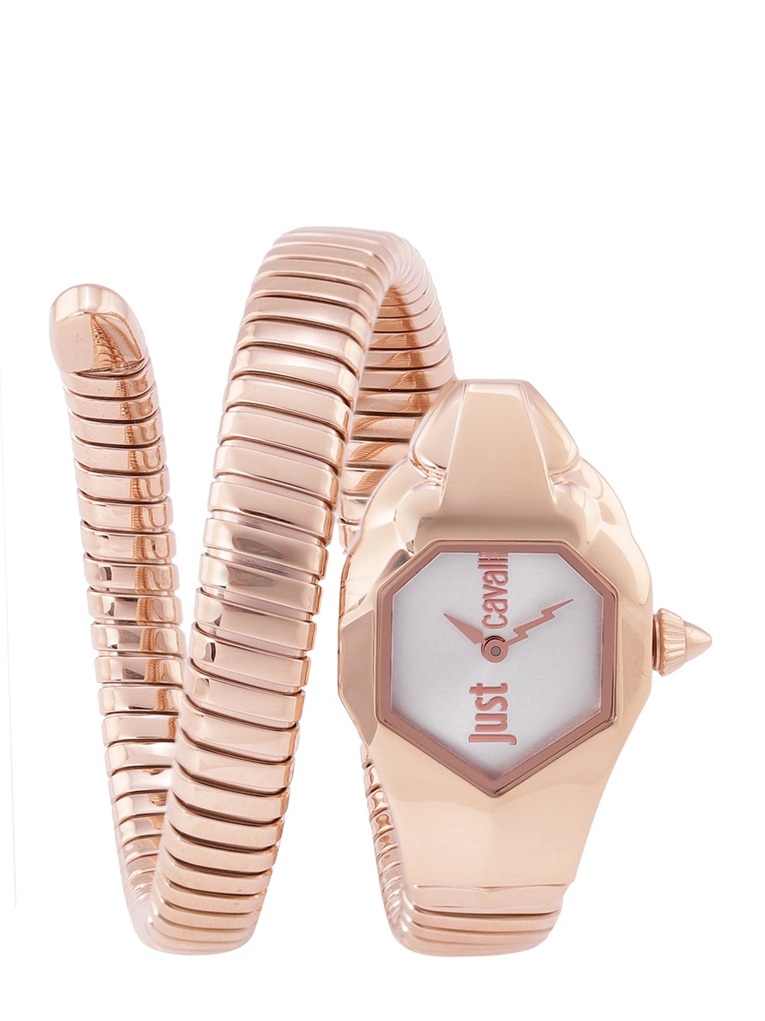 

Just Cavalli Women White & Rose Gold Toned Wrap Around Straps Analogue Watch JC1L001M0065