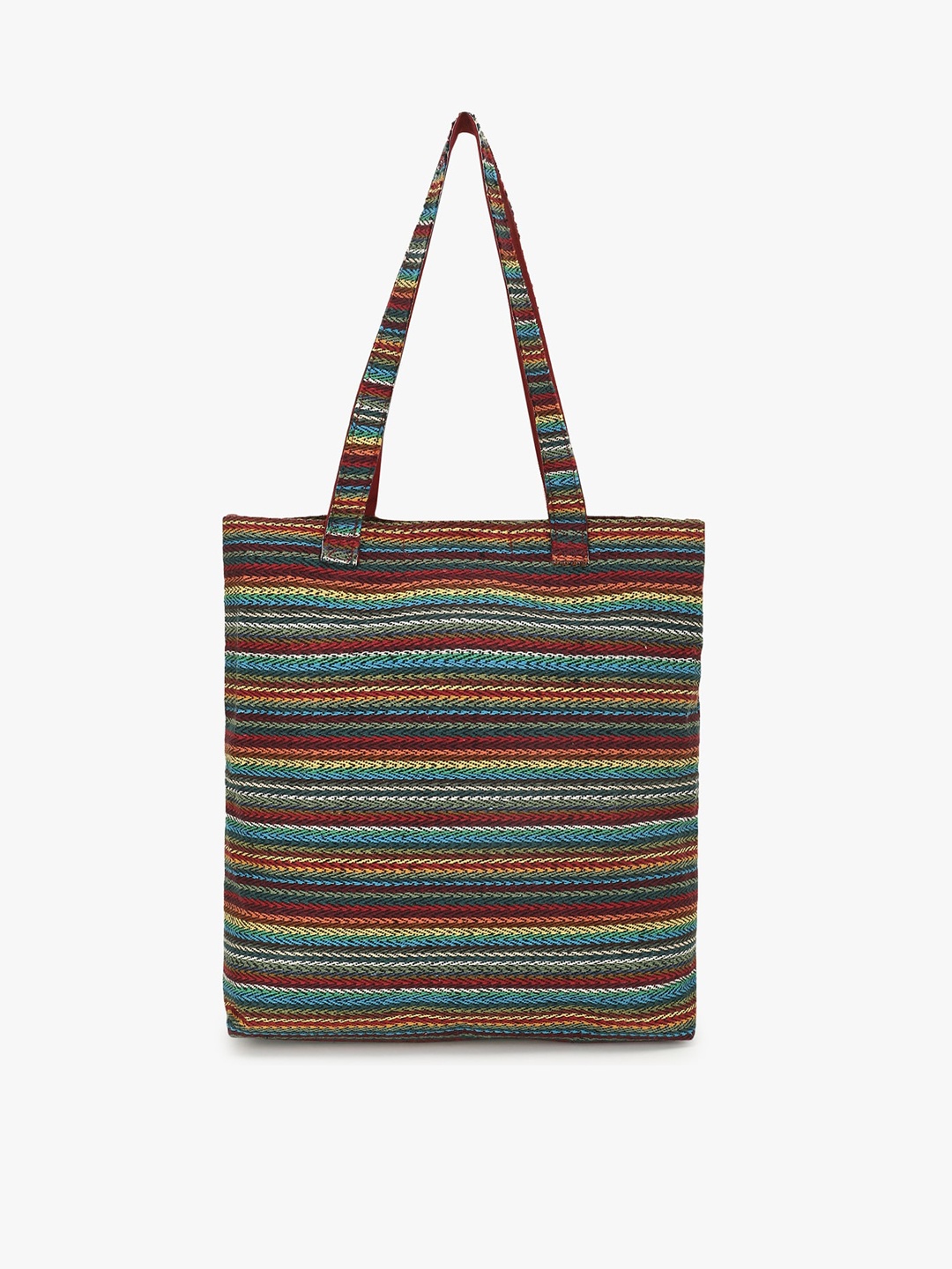 

Anekaant Multicoloured Striped Shopper Shoulder Bag, Multi