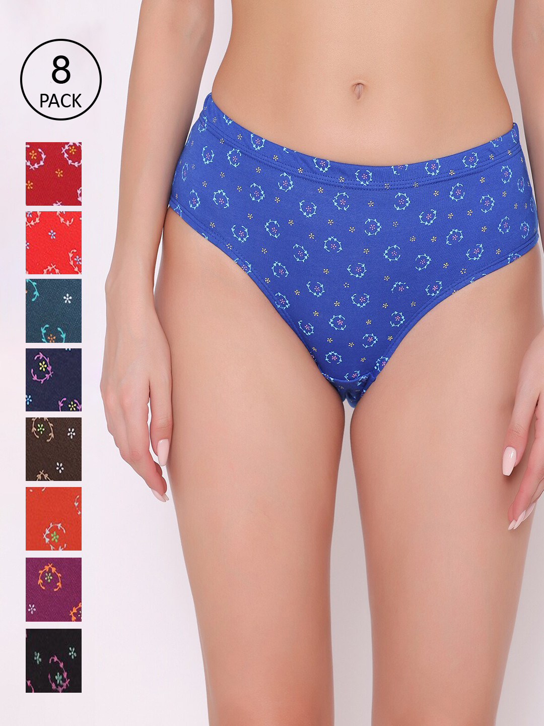 

ABELINO Women Pack of 9 Printed Hipster Briefs, Black