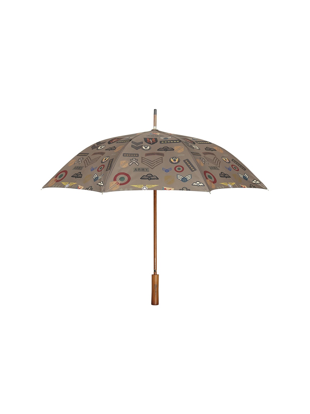 

India Circus by Krsnaa Mehta Unisex Coffee Brown Printed Non-Foldable Umbrella