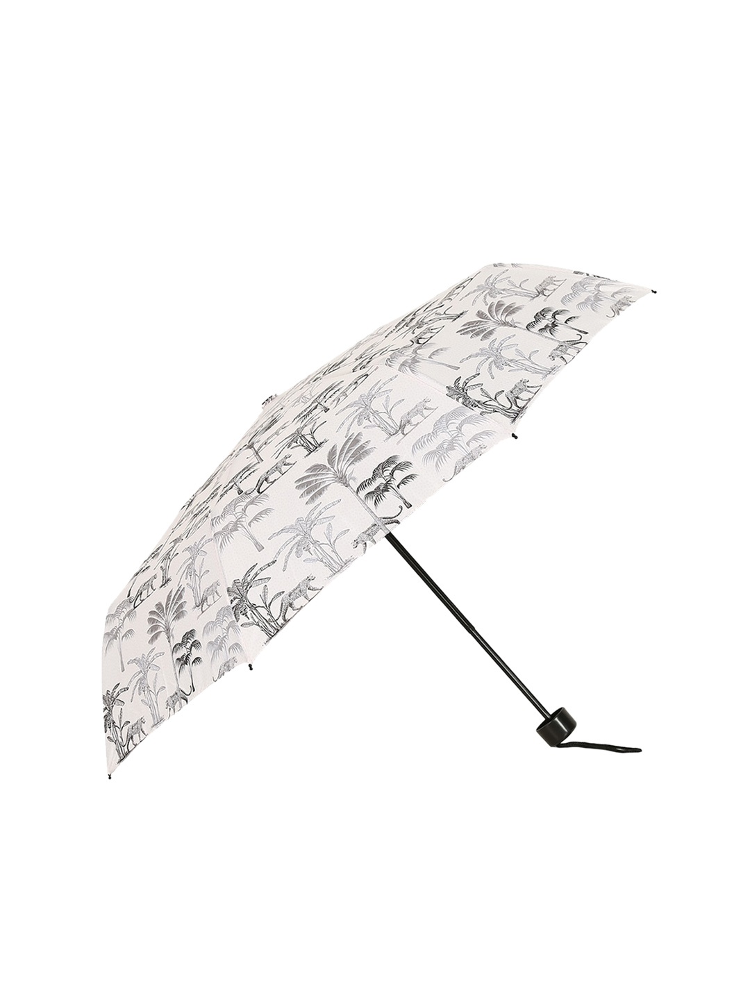 

India Circus by Krsnaa Mehta White Floral Printed 3-Fold Umbrellas