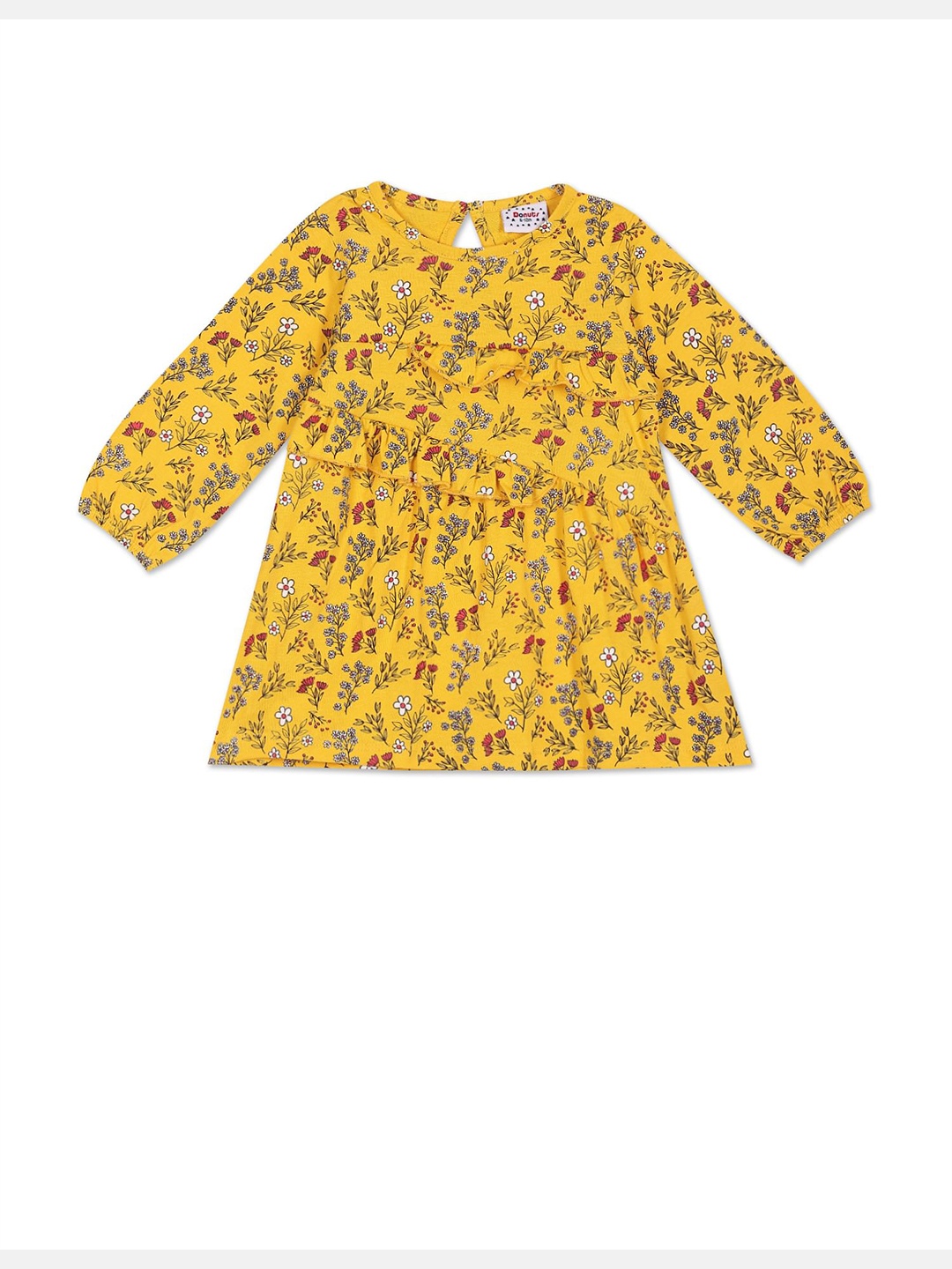 

Donuts Yellow & super lemon Floral A-Line Dress
