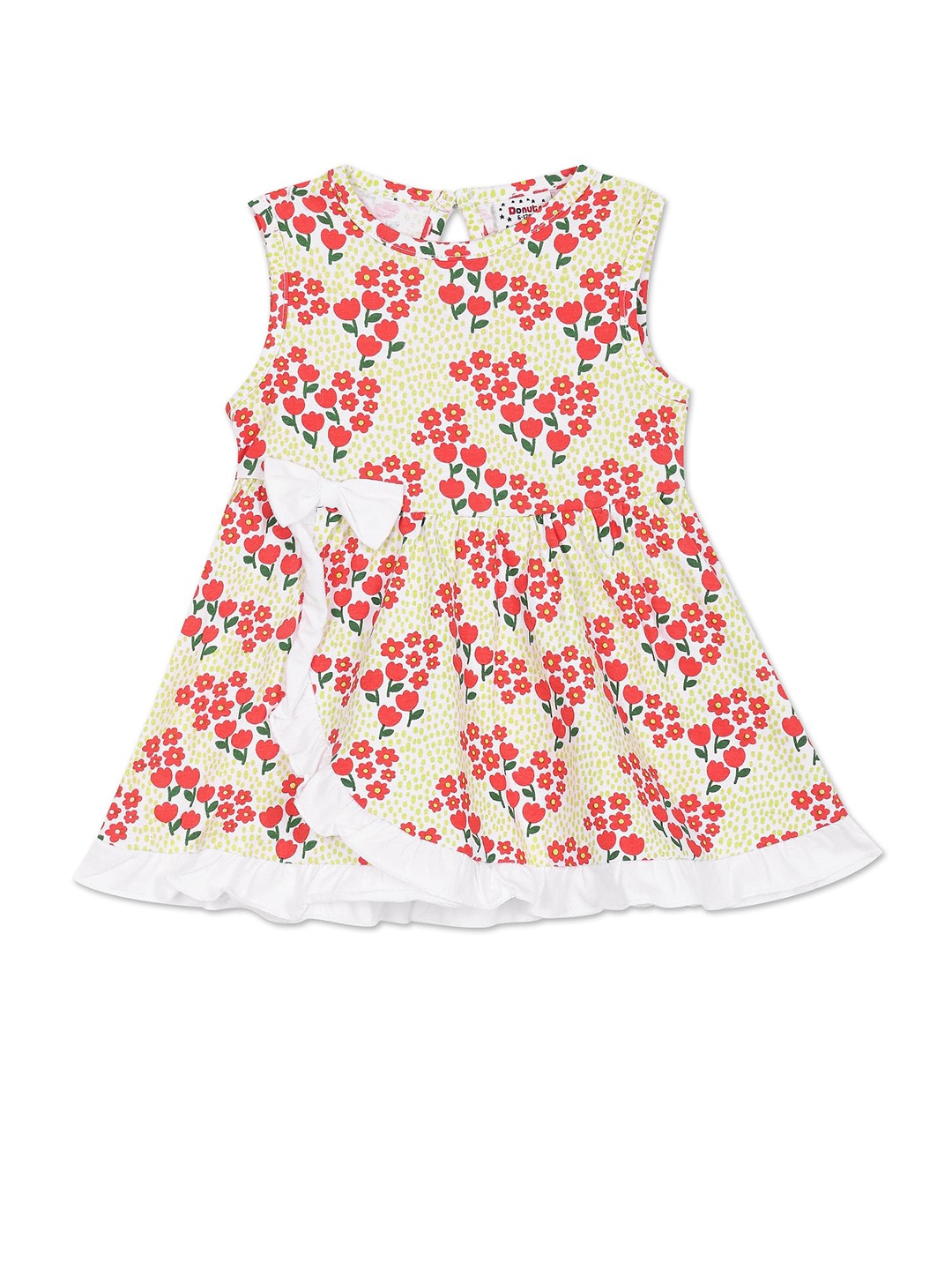 

Donuts White & bright gray Floral A-Line Dress