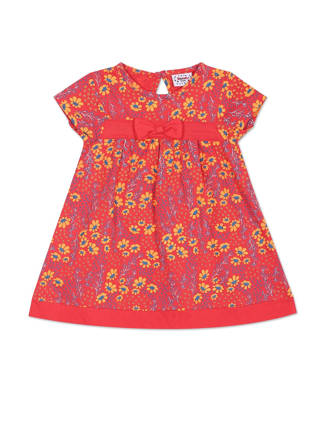 

Donuts Red & fiesta Floral A-Line Dress