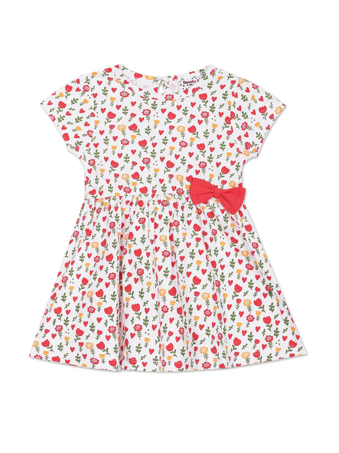 

Donuts White & bright gray Floral Dress