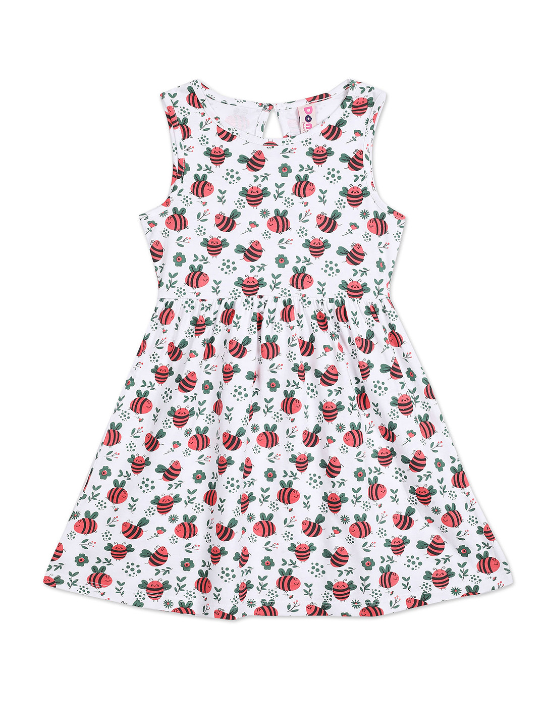 

Donuts White & bright gray Floral Dress