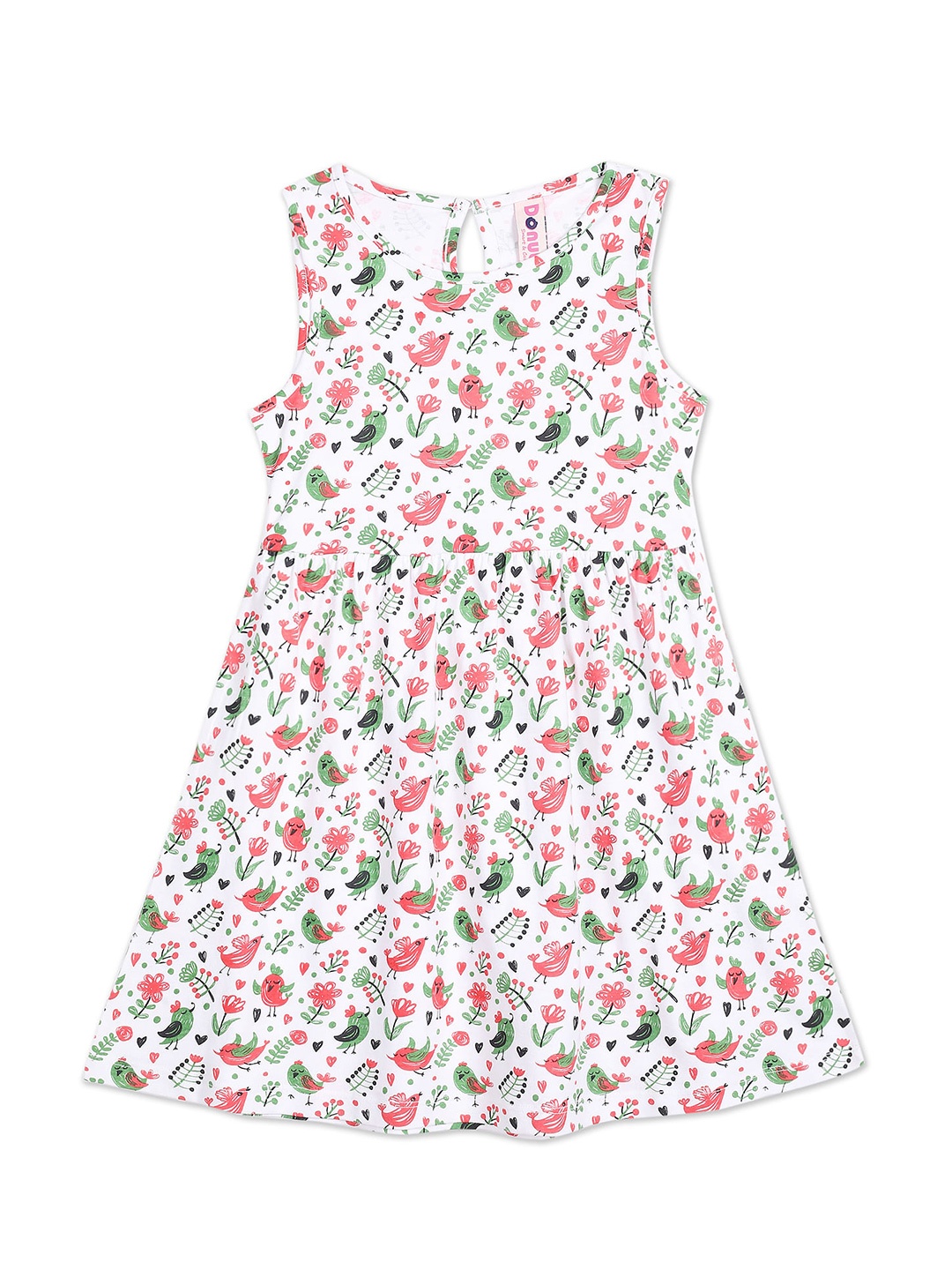 

Donuts White & magnolia Floral A-Line Dress