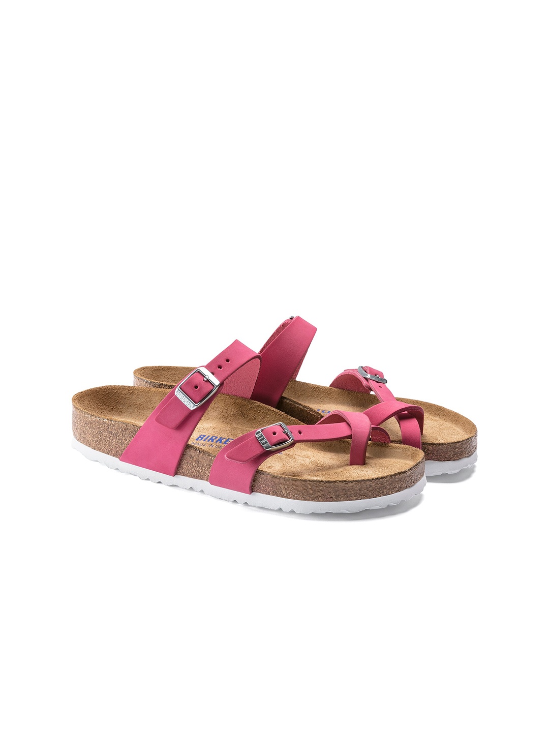 

Birkenstock Women Fuchsia Regular Width Mayari Soft Open Toe Flats with Buckles