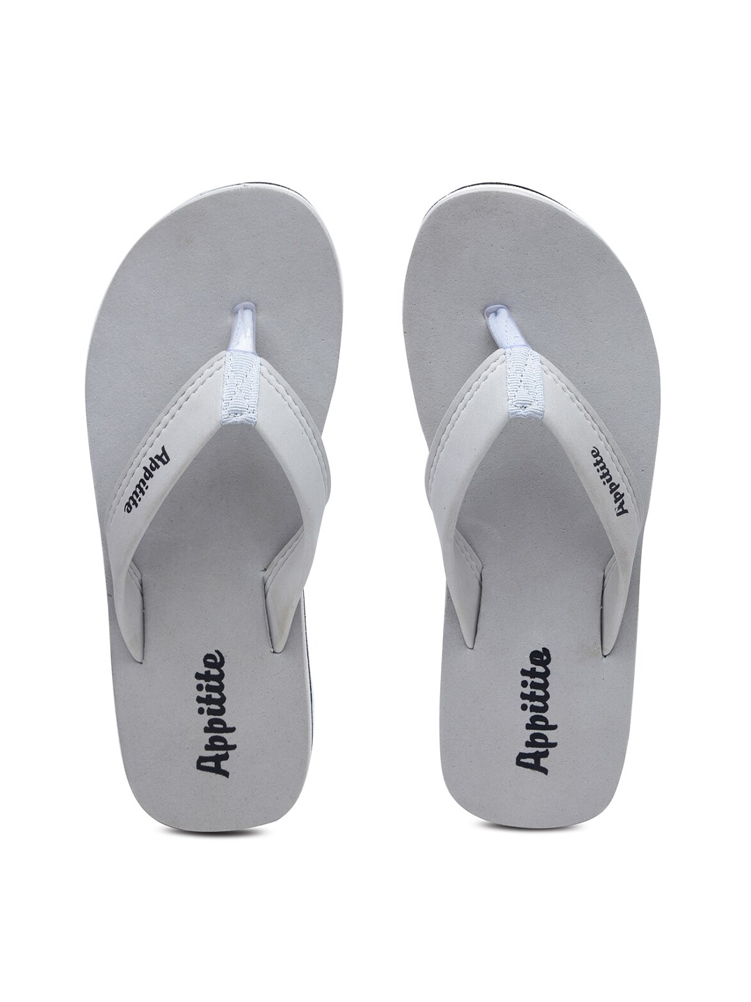 

APPITITE Men Grey & Black Rubber Thong Flip-Flops