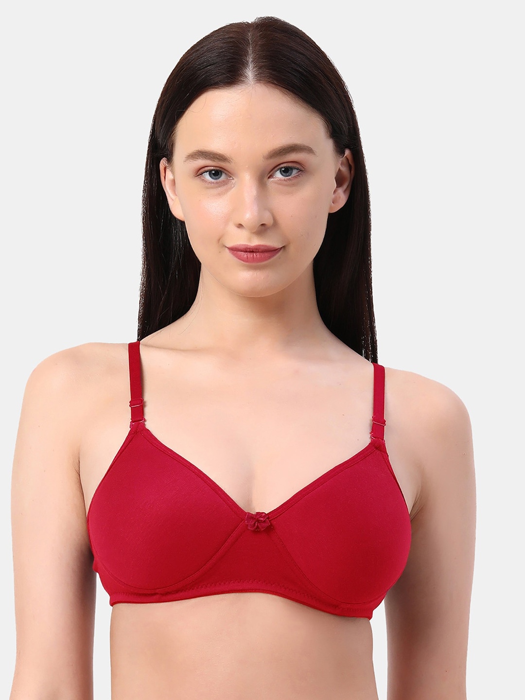 

Planetinner Non Wired Everyday Wear High Support Padded T-Shirt Bra PD20, Red