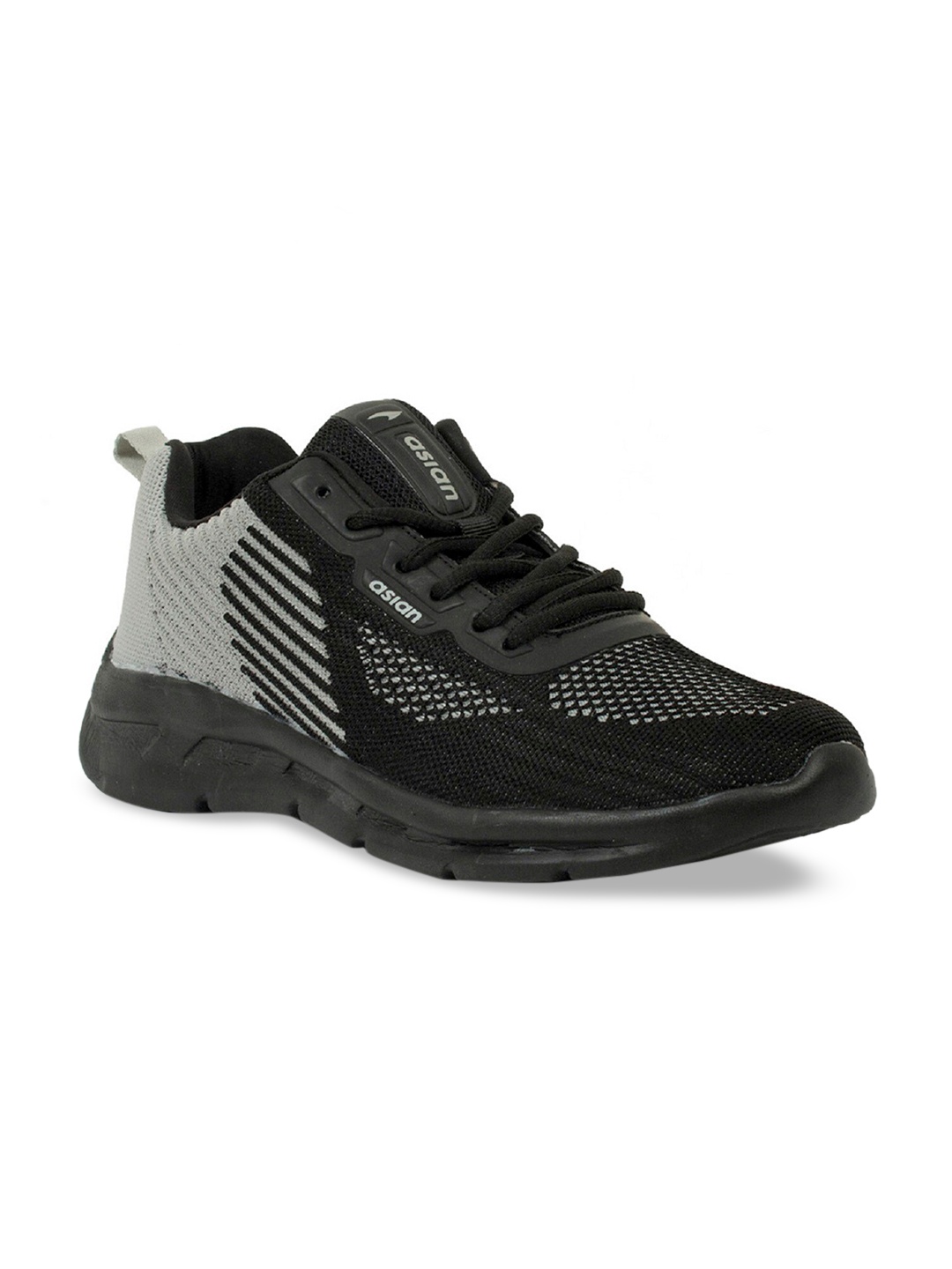 

ASIAN Men Black Woven Design Sneakers