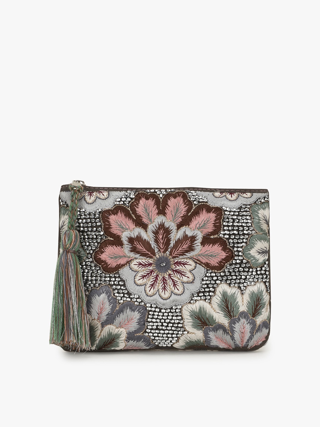 

Anekaant Women Charcoal & Beige Printed Travel Pouch