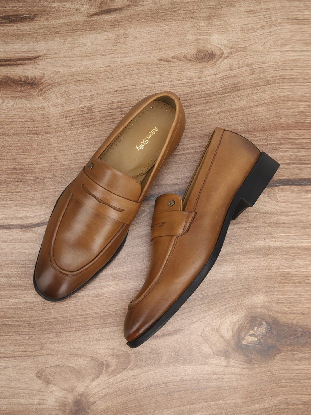 

Allen Solly Men Brown Solid Formal Slip-on's