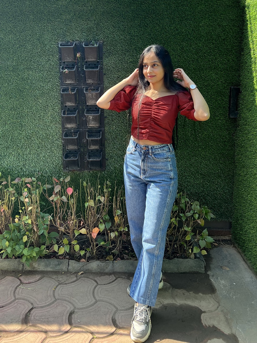 

Tokyo Talkies Charming Red Solid Top