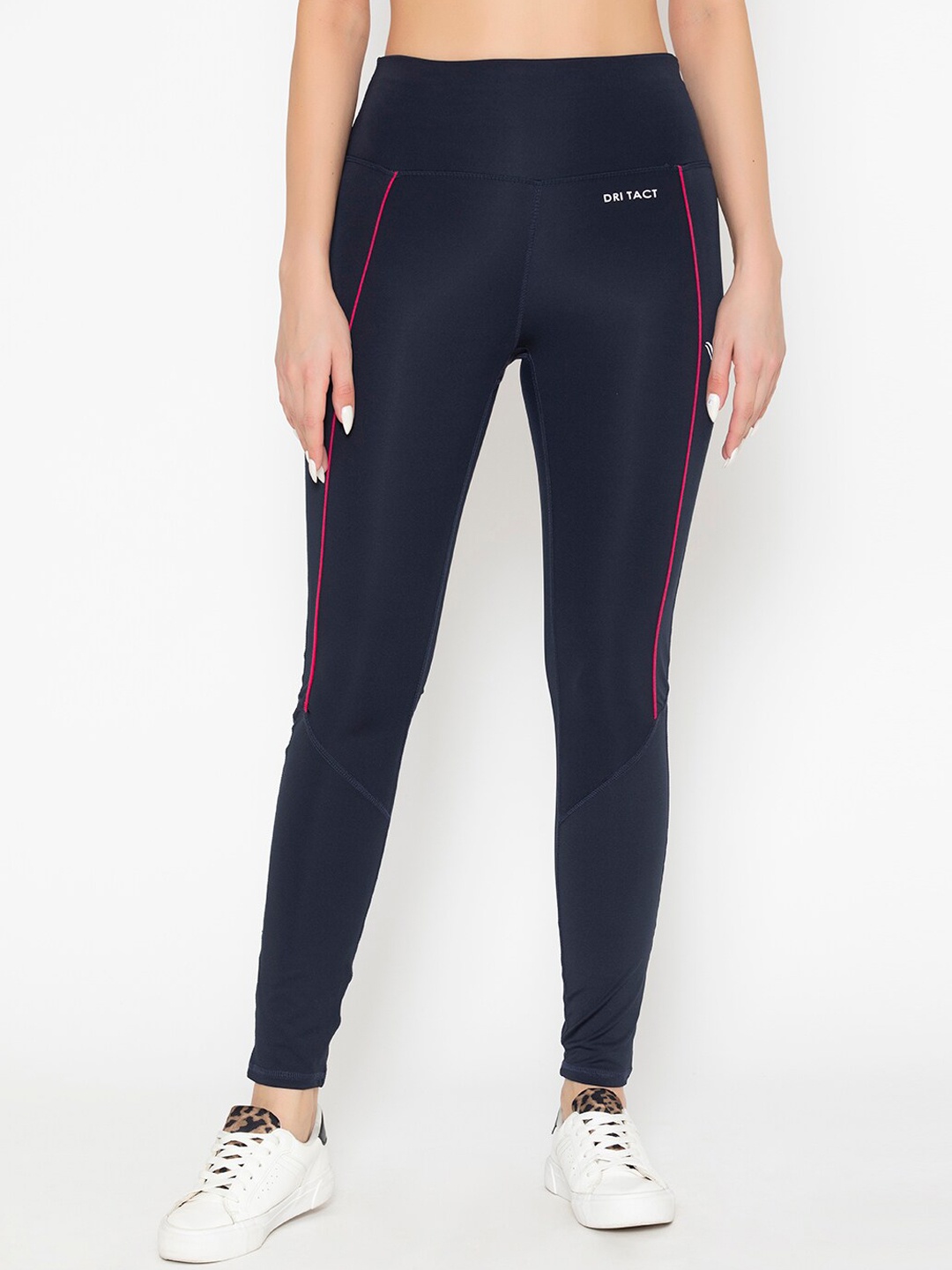 

Vami Women Navy Blue Solid Slim Fit Anti-Odour Training & Gym Track Pant