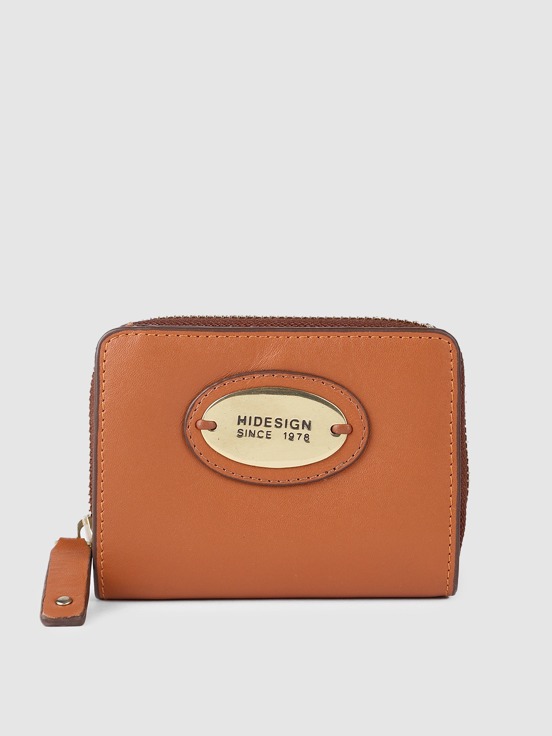 

Hidesign Women Tan Leather Two Fold Wallet