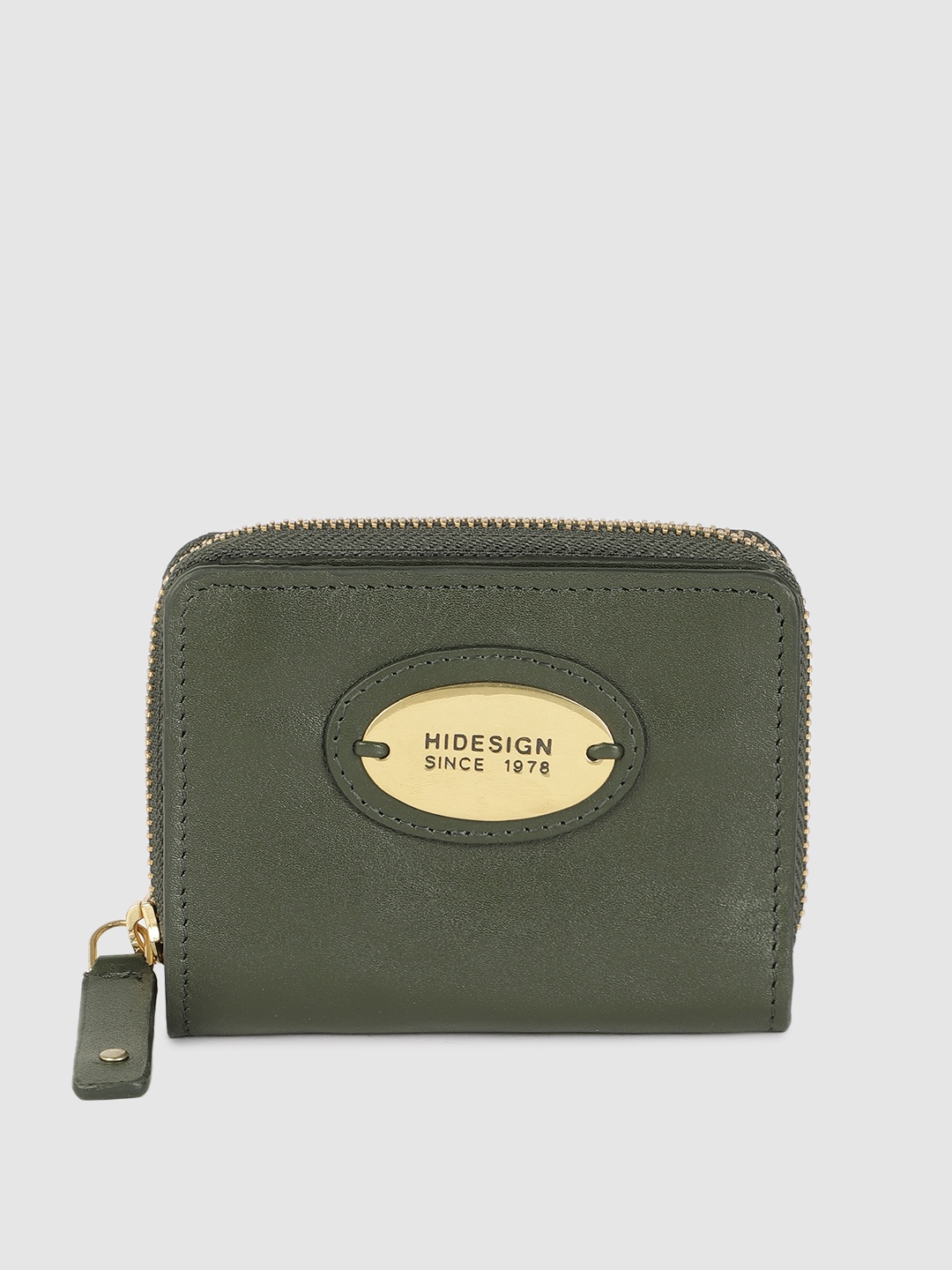 

Hidesign Women Green Leather Two Fold Wallet