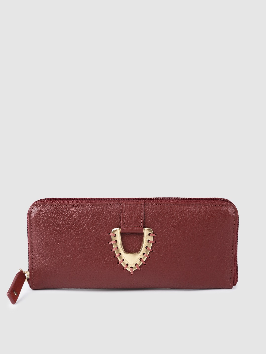 

Hidesign Women Red Leather Zip Around Wallet