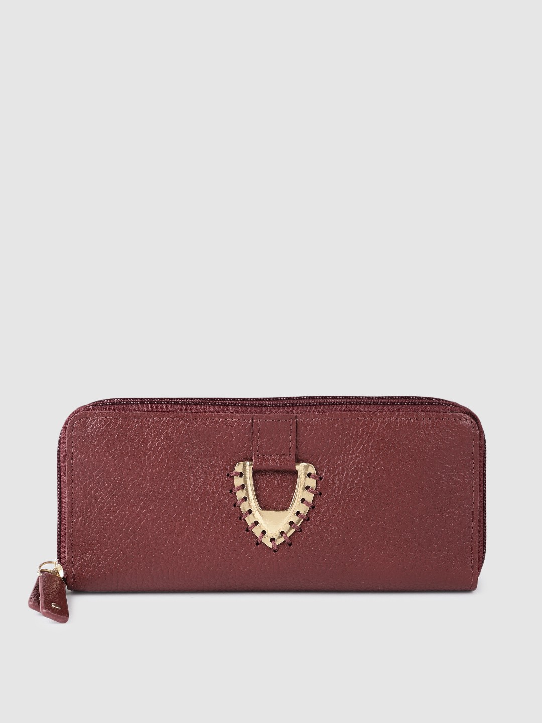 

Hidesign Women Red Leather Zip Around Wallet