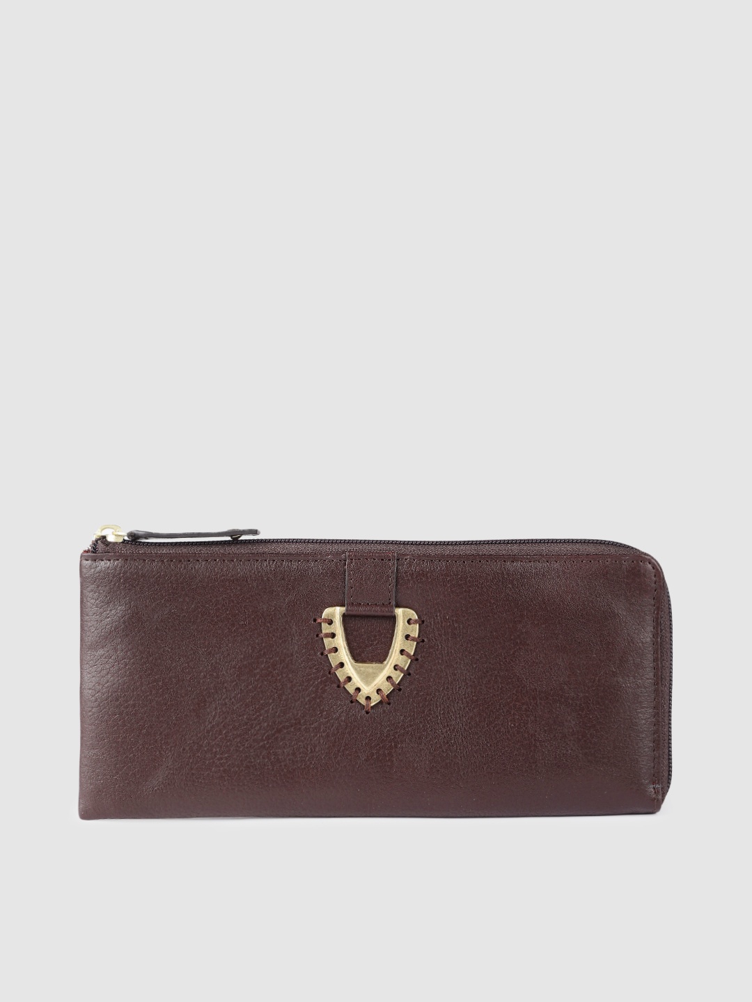 

Hidesign Women Brown Leather Zip Around Wallet