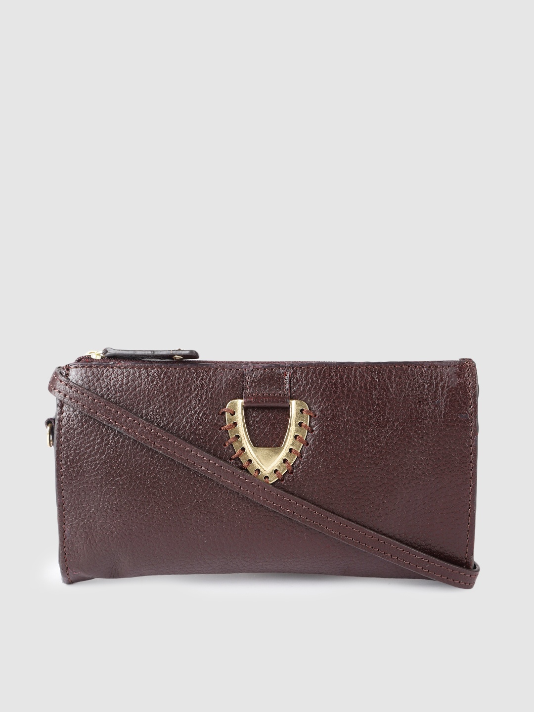 

Hidesign Women Brown Leather Zip Around Wallet