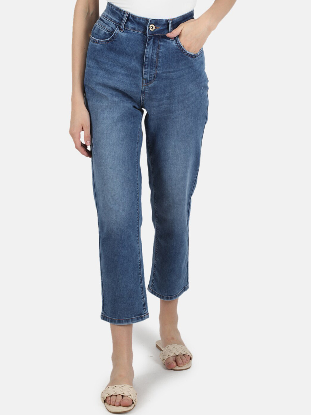 

Monte Carlo Women Blue Comfort Straight Fit Light Fade Stretchable Jeans