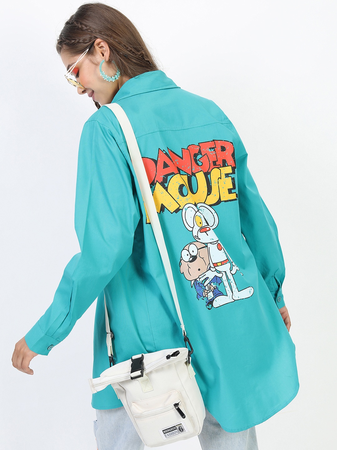 

Tokyo Talkies Women Teal Printed Casual Loose fit Shirt