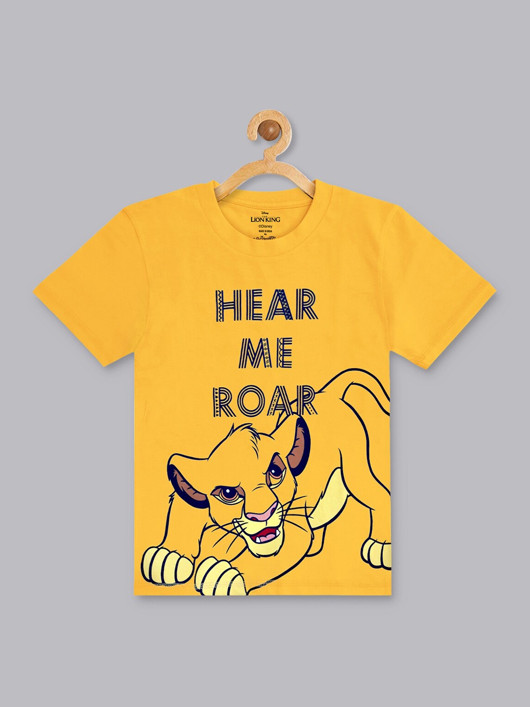 

Kids Ville Boys Yellow Printed Cotton Lion King Tshirt
