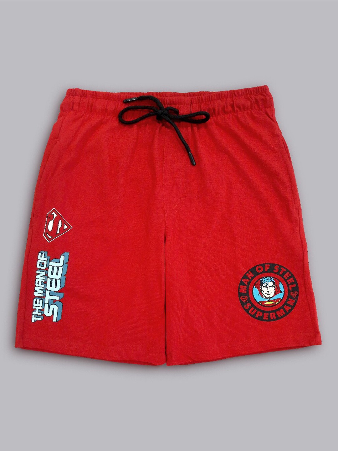 

Kids Ville Boys Red Superman Printed Solid Pure Cotton Shorts