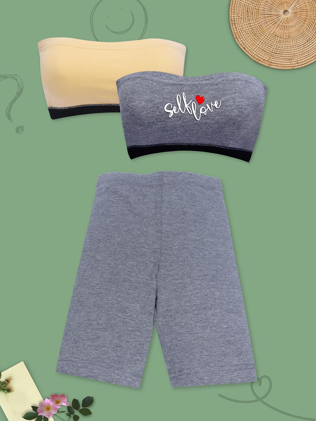 

DChica Girls Grey Melange Clothing Set