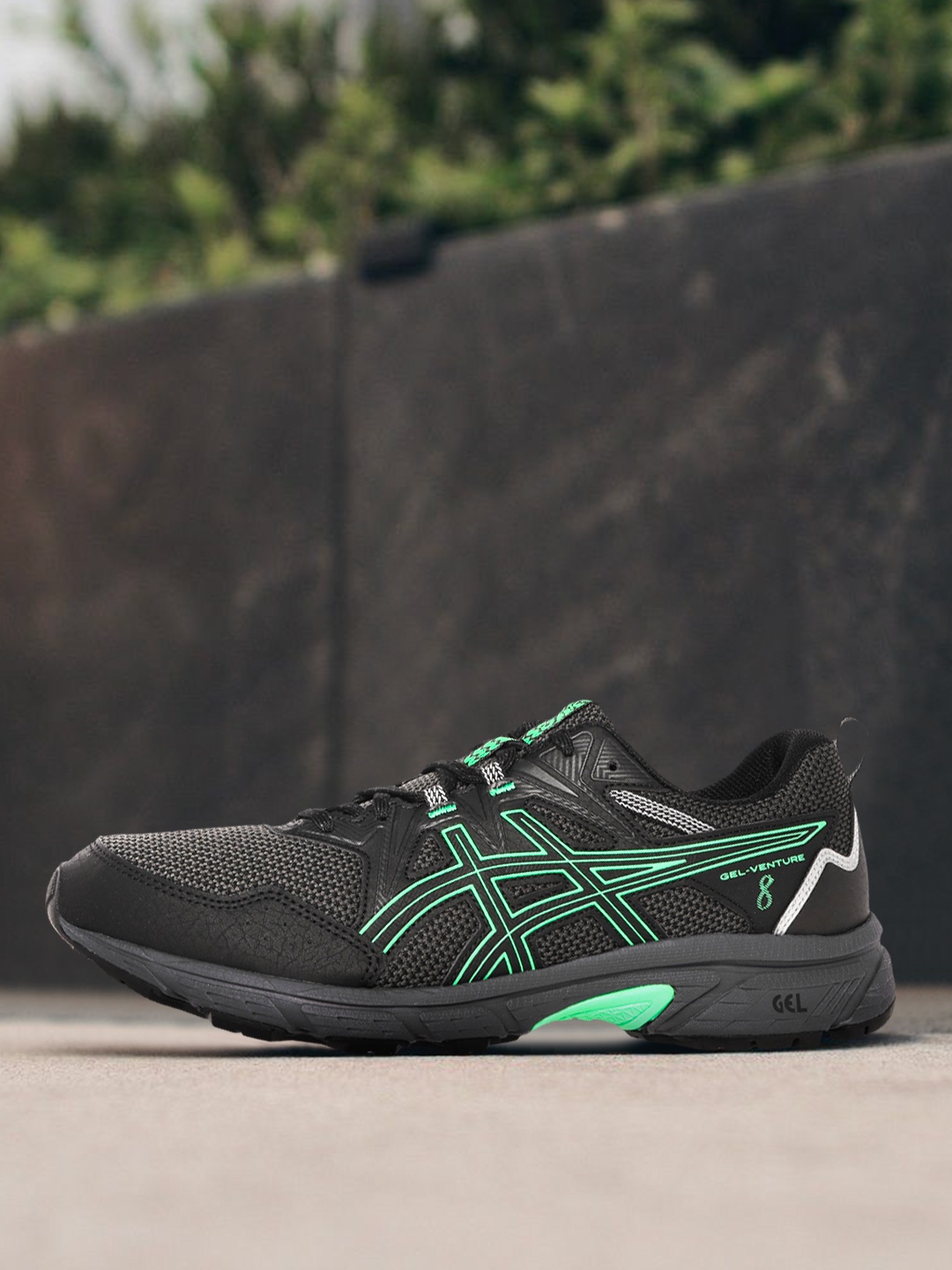 

ASICS Men Black Woven Design Gel Venture Running Shoes