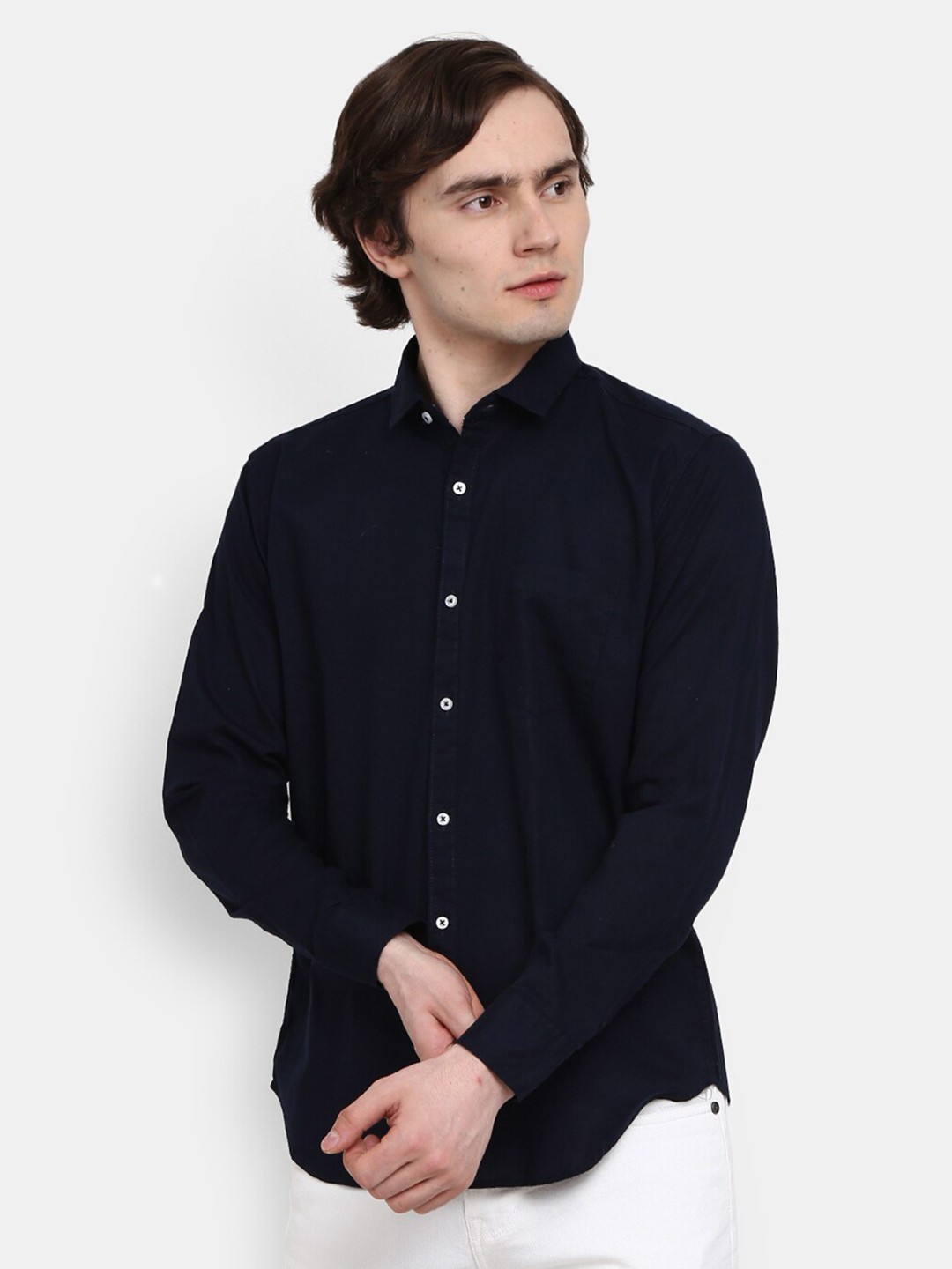 

V-Mart Men Navy Blue Casual Shirt