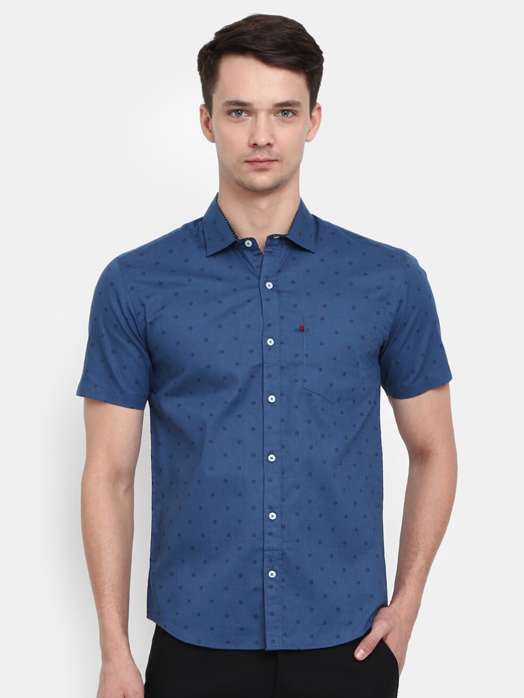 

V-Mart Men Blue Printed Casual Shirt