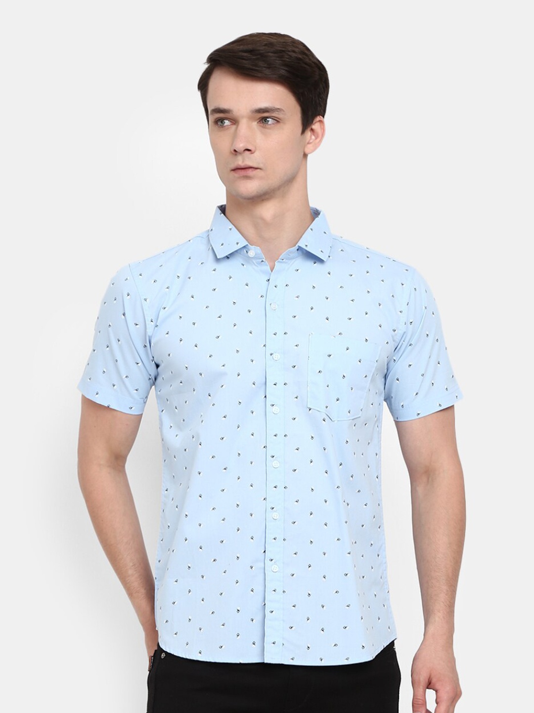 

V-Mart Men Blue Printed Casual Shirt
