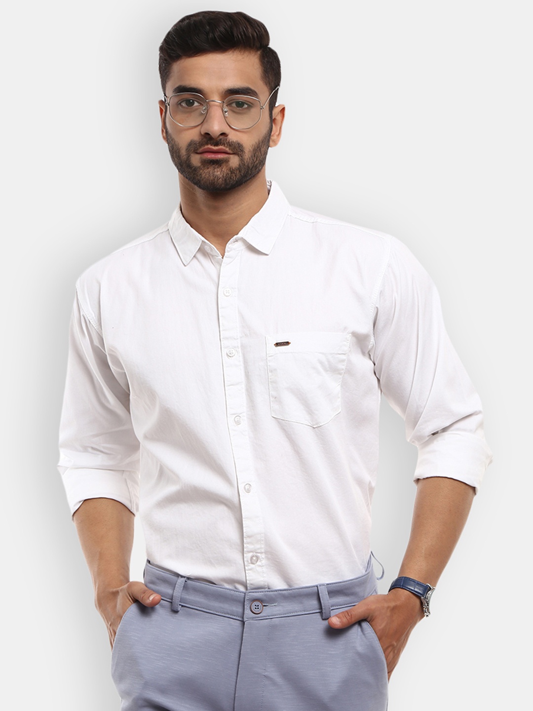 

V-Mart Men White Casual Shirt