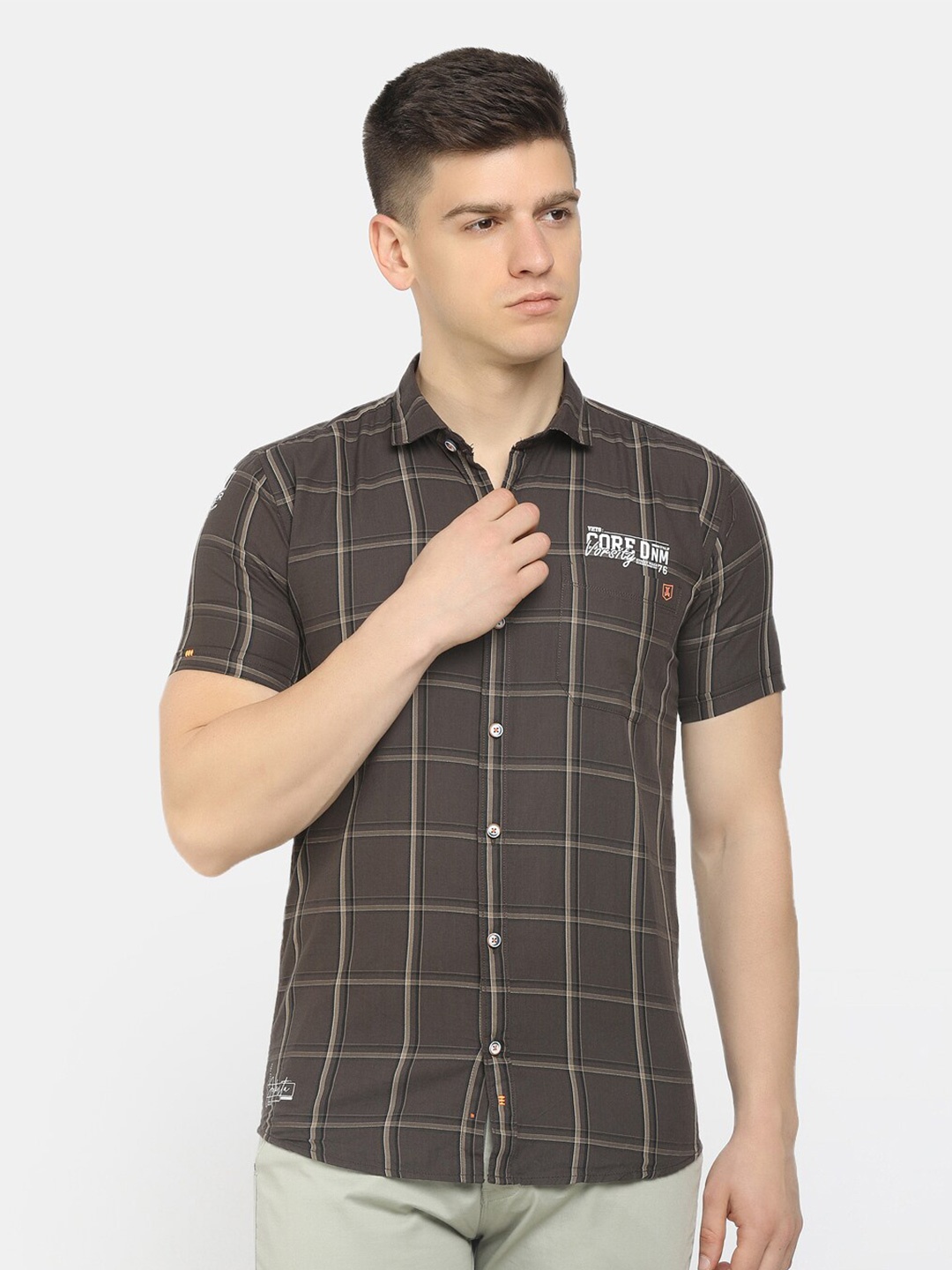 

V-Mart Men Blue Windowpane Checks Checked Casual Shirt