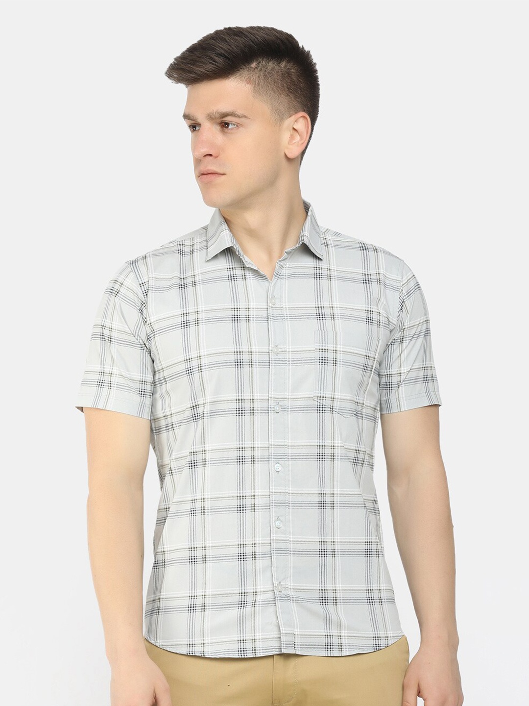 

V-Mart Men Brown Tartan Checks Checked Casual Shirt