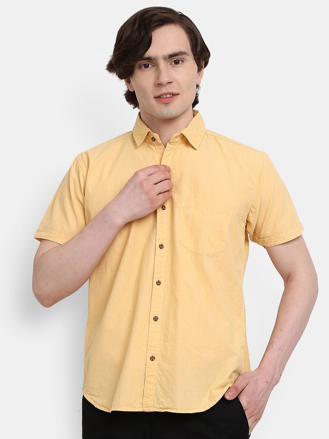 

V-Mart Men Yellow Casual Shirt