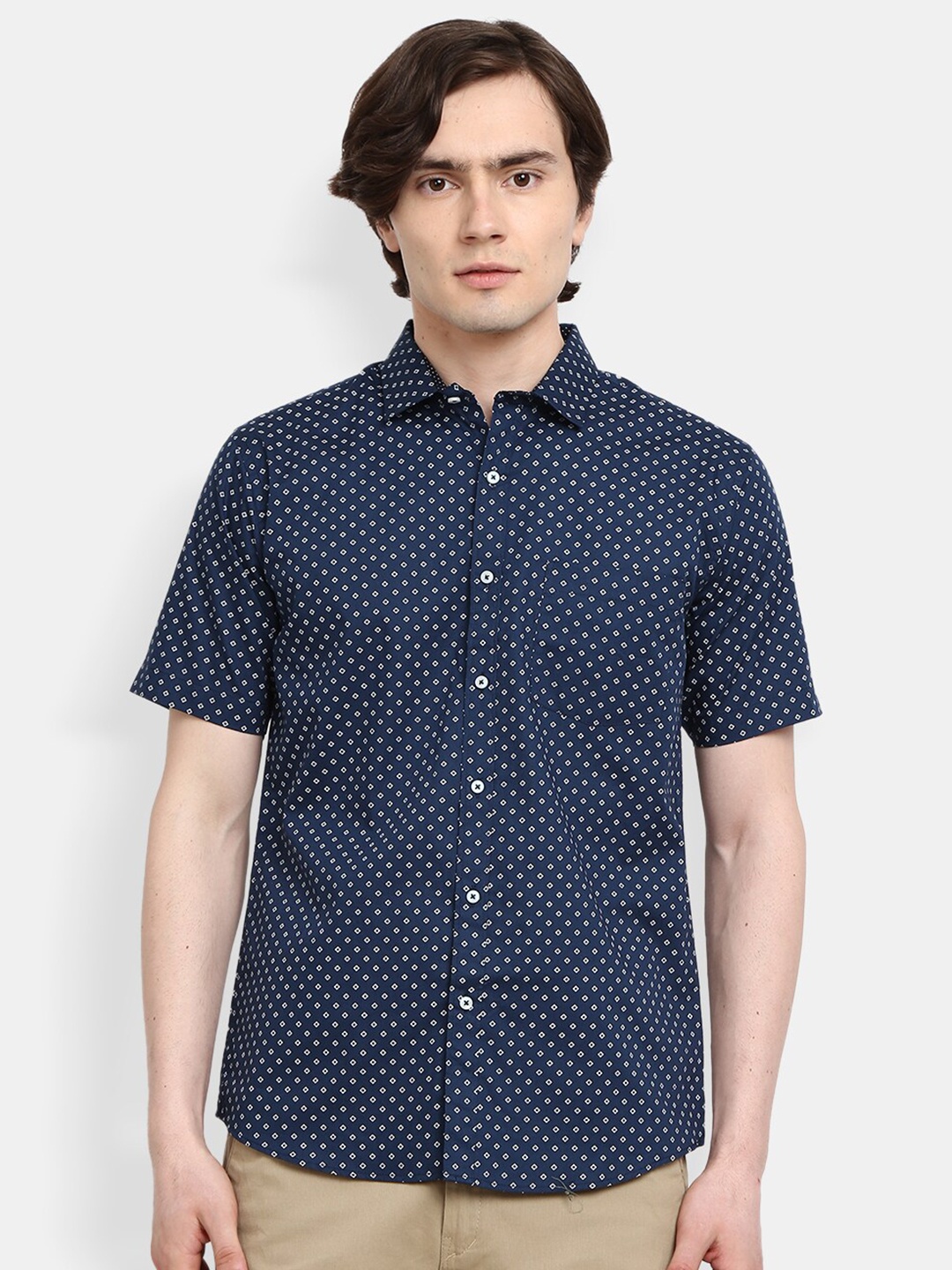 

V-Mart Men Blue Printed Casual Shirt