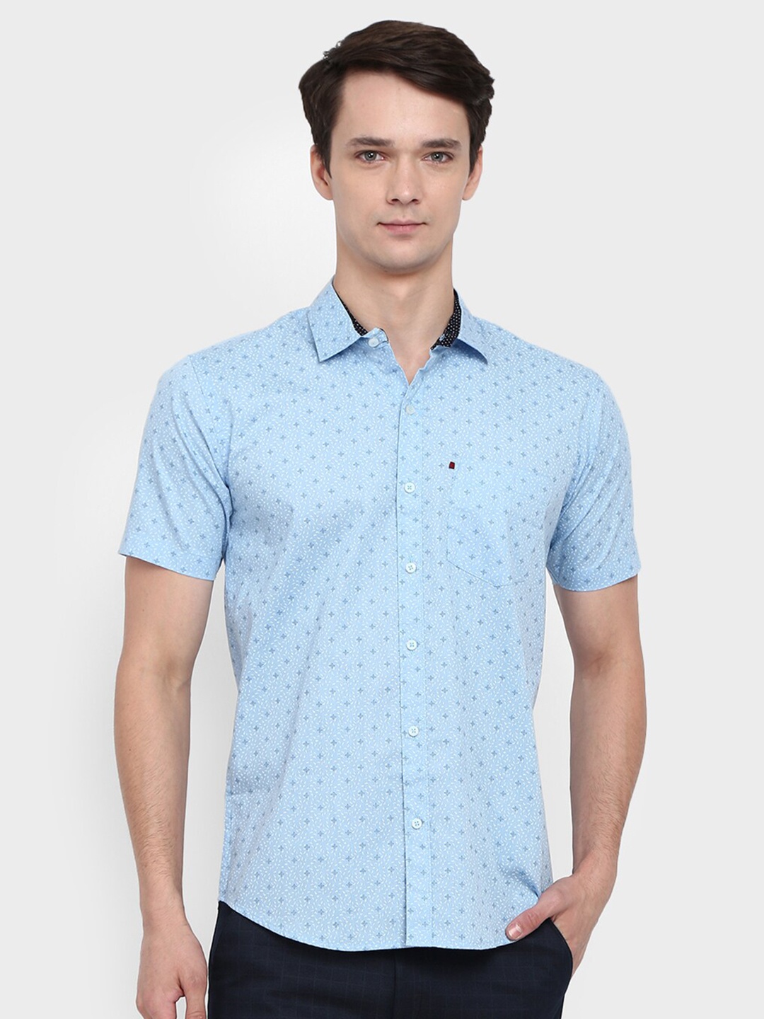 

V-Mart Men Blue Printed Casual Shirt