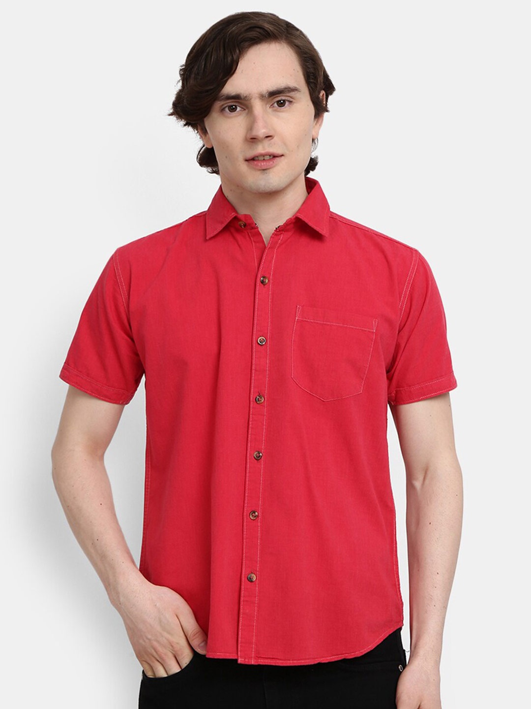 

V-Mart Men Red Casual Shirt