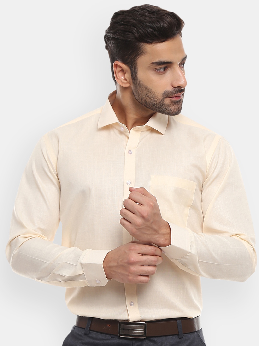 

V-Mart Men Cream-Coloured Formal Shirt