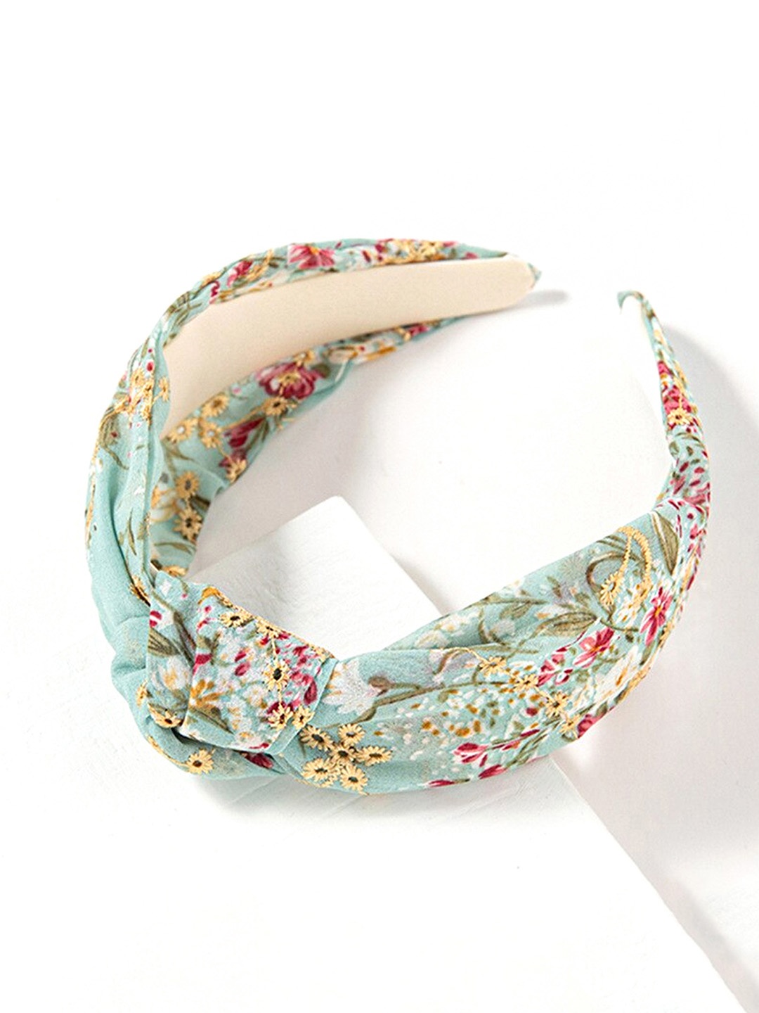 

Yellow Chimes Women Blue Printed Floral Design Woven Hair Band, Peach