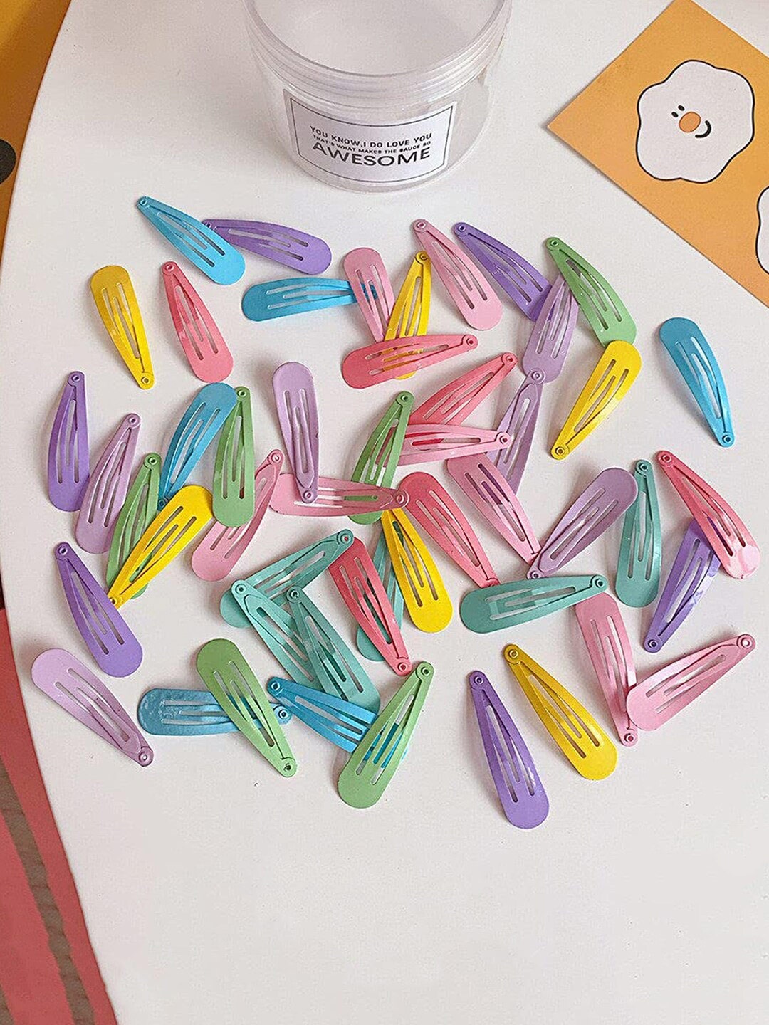 

Yellow Chimes Girls Set Of 24 Multicolored Tic Tac Hair Clips, Multi