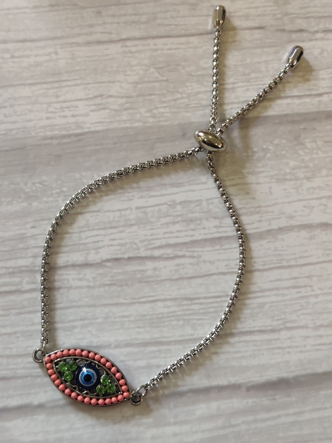 

EL REGALO Navy Blue & Silver-Toned Rakhi with Roli Chawal & Greetings Card