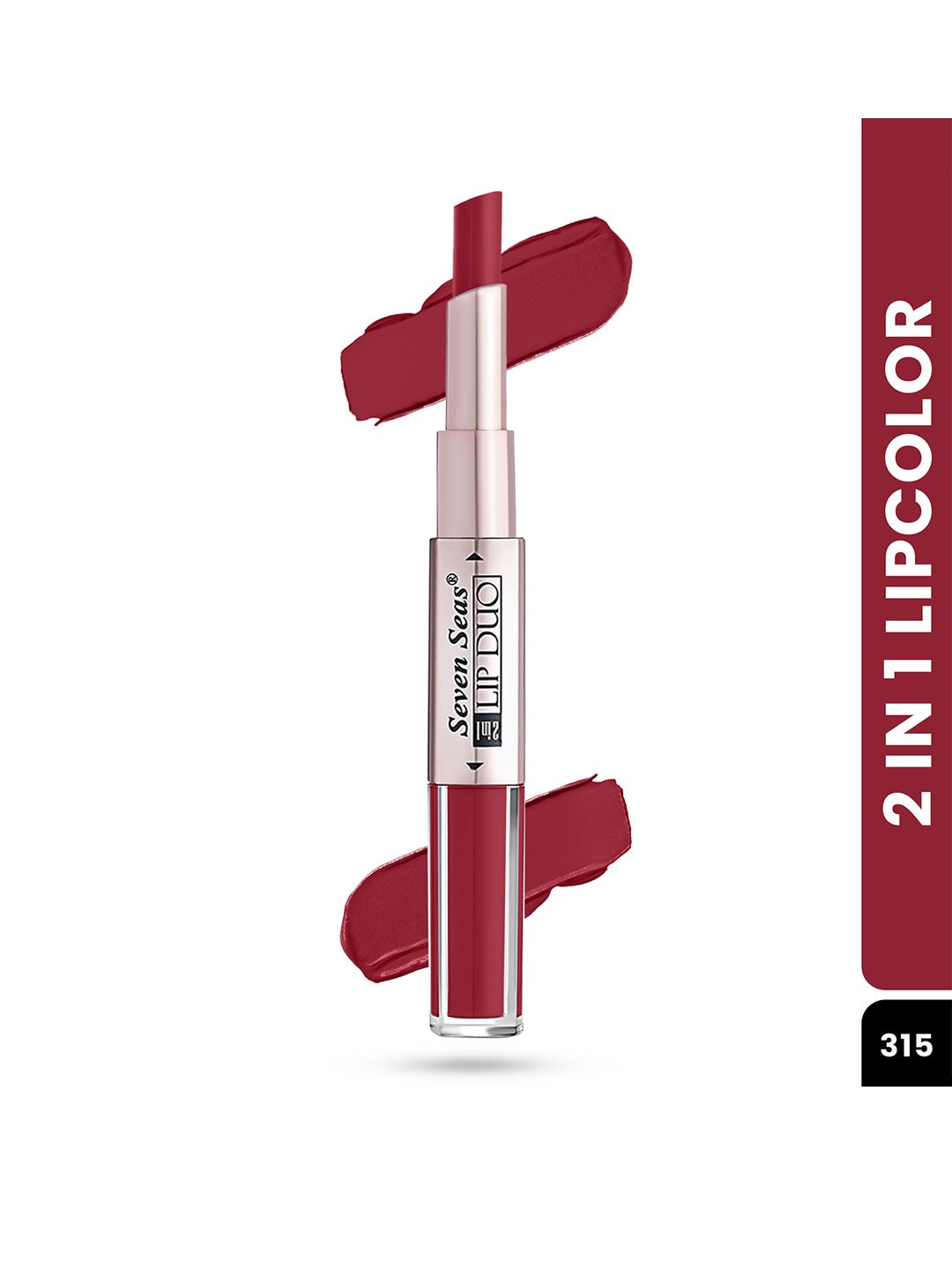 

Seven Seas Women Peach-Coloured Lip Duo 2 In 1 Stick Liquid Lipstick