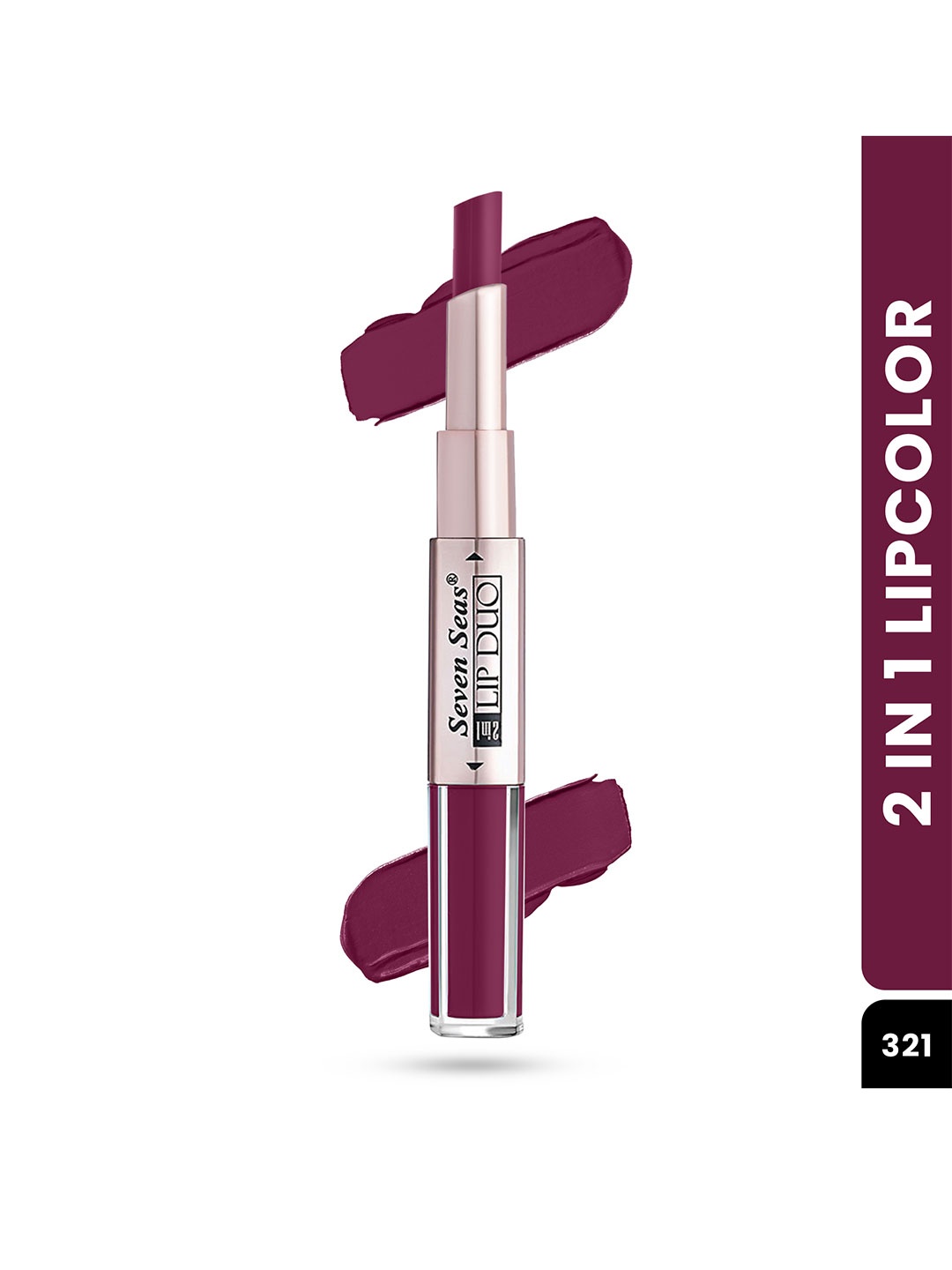 

Seven Seas Lip Duo 2 In 1 Liquid Lipstick With Stick Lipstick - NightShadz, Maroon