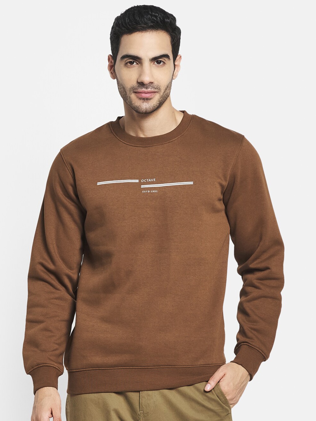 

Octave Men Brown Printed Sweatshirt