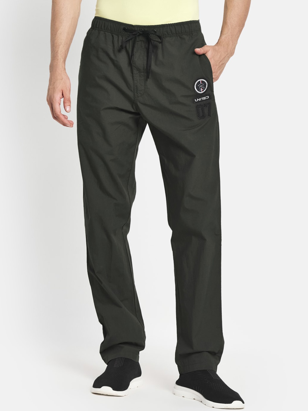 

Octave Men Olive Solid Cotton Track Pants