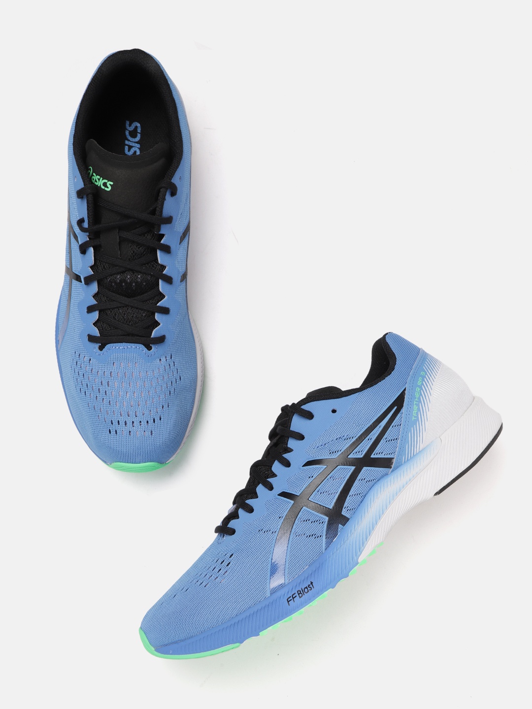 

ASICS Men Blue Woven Design Tarther RP 3 Running Shoes